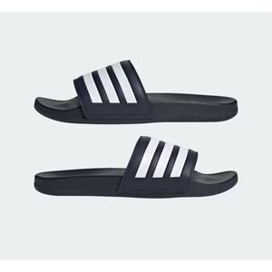 NWT ADIDAS Slides Adilette Comfort Black White Stripes‎ Unisex Men 10 Women 11